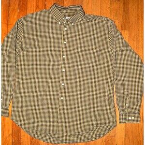 Eddie Bauer Men’s XL Tall Plaid Long Sleeve Button Down Shirt 100% Cotton Casual